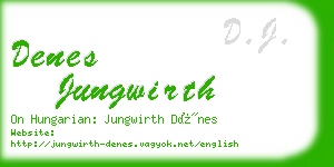 denes jungwirth business card